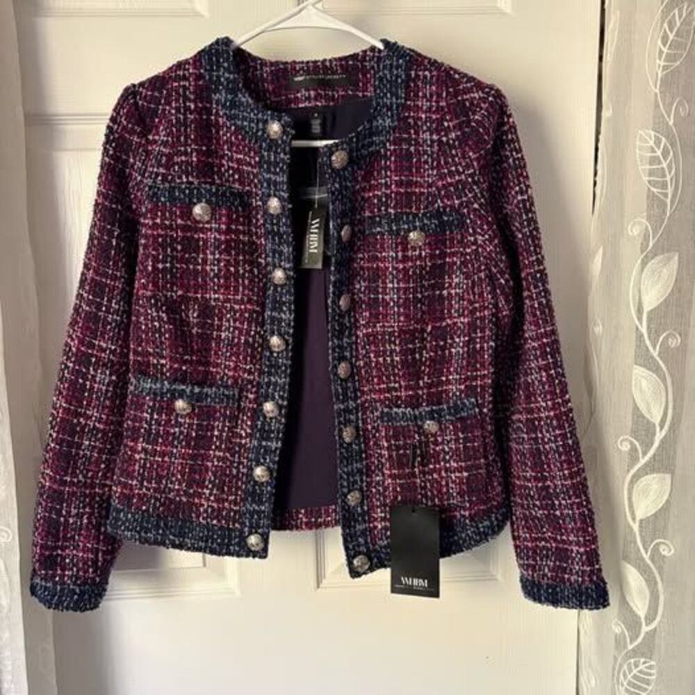 New White House Black Market Tweed Stylist Jacket Womens Sz 6 NWT